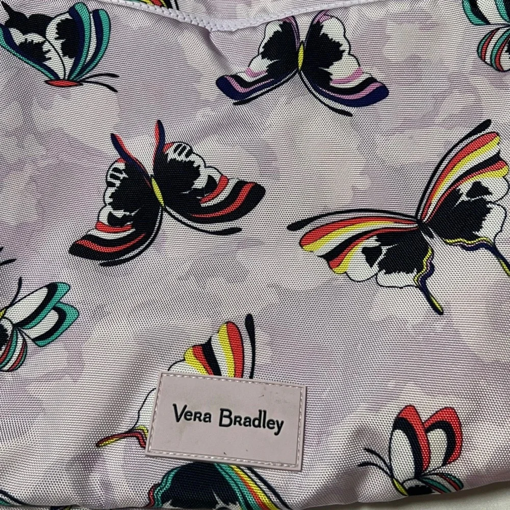 Vera Bradley ReActive Drawstring Backpack & Card Holder Set Butterfly Lavender